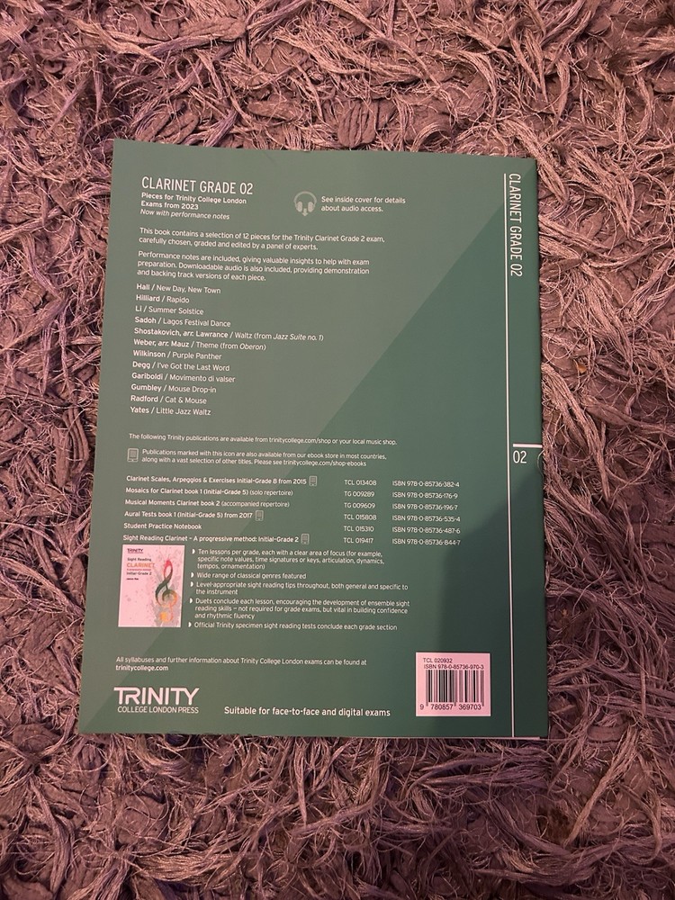 TRINITY CLARINET EXAM PIECES from 2023 Grade 2 *