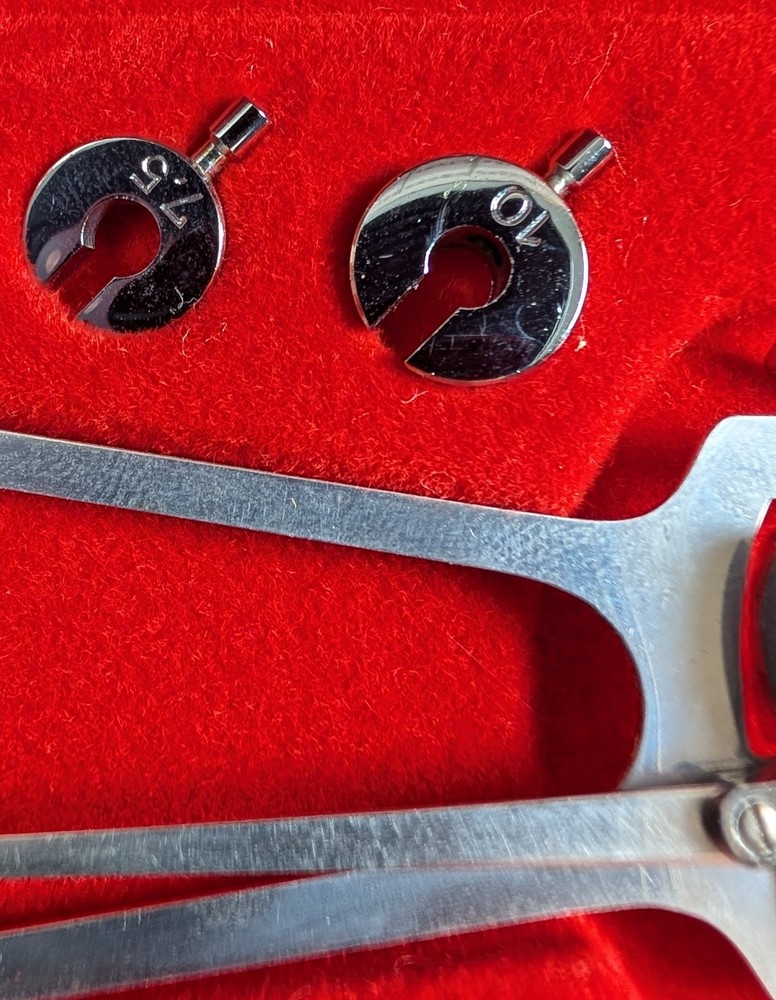 Vintage German Schiøtz Tonometer Improved w/ Case, Weights & Certificate –Tested