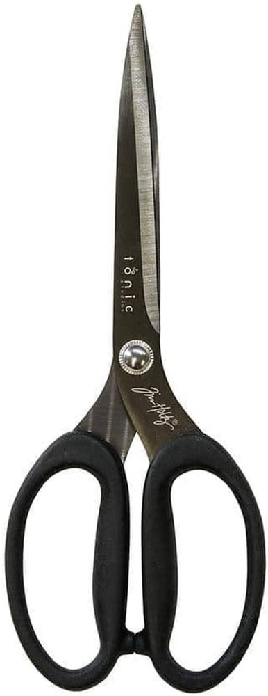 Scissors All Purpose - 9.5 Inch Titanium Snips with Micro Serrated Blade Edge -