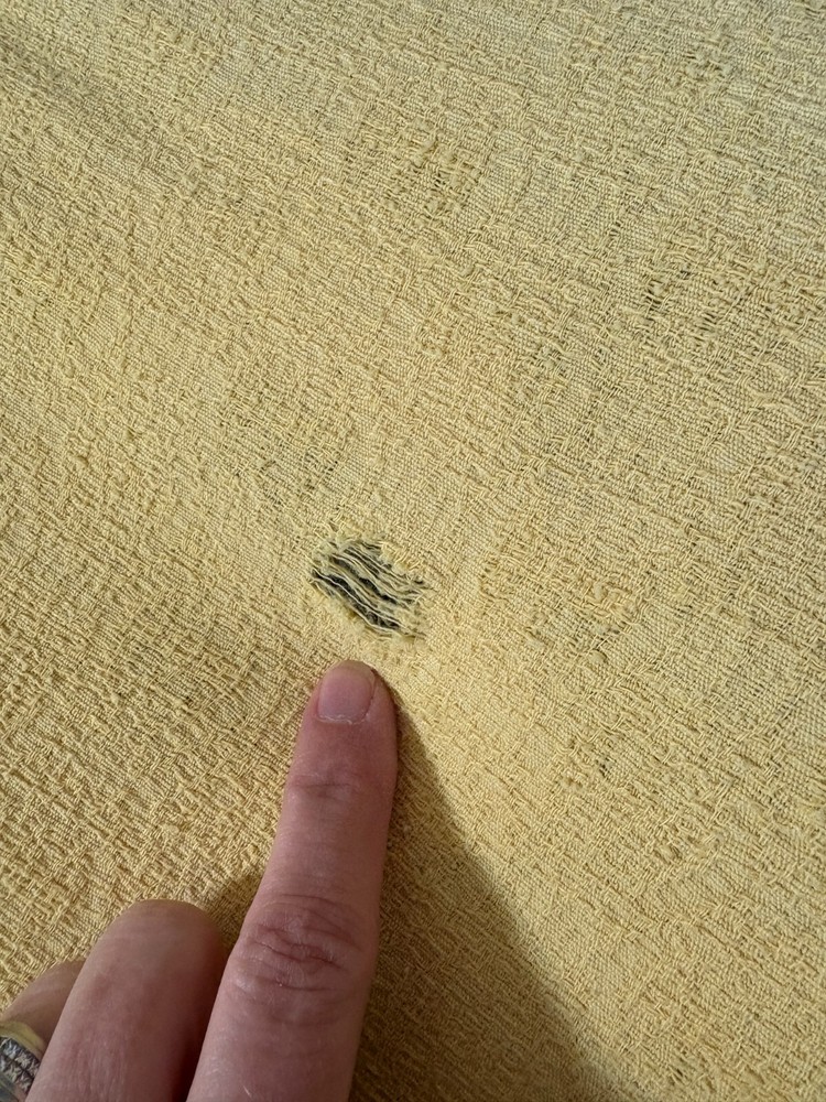 Vintage Chenille Bedspread Yellow