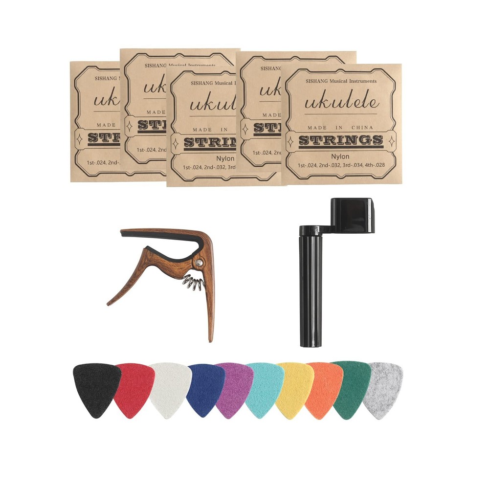 Donux Nylon Ukulele Strings Kit,Include 5 Sets Strings,10 Pieces Ukelele felt...