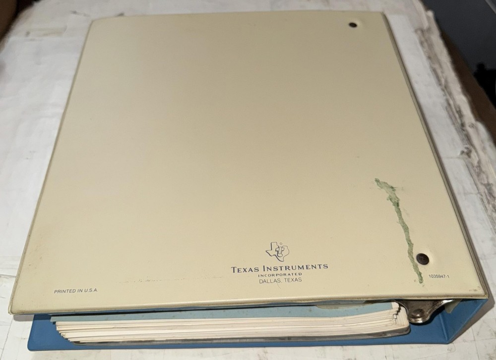 Vintage Texas Instruments Home Computer Binder Manual TI-99/4A Editor/Assembler