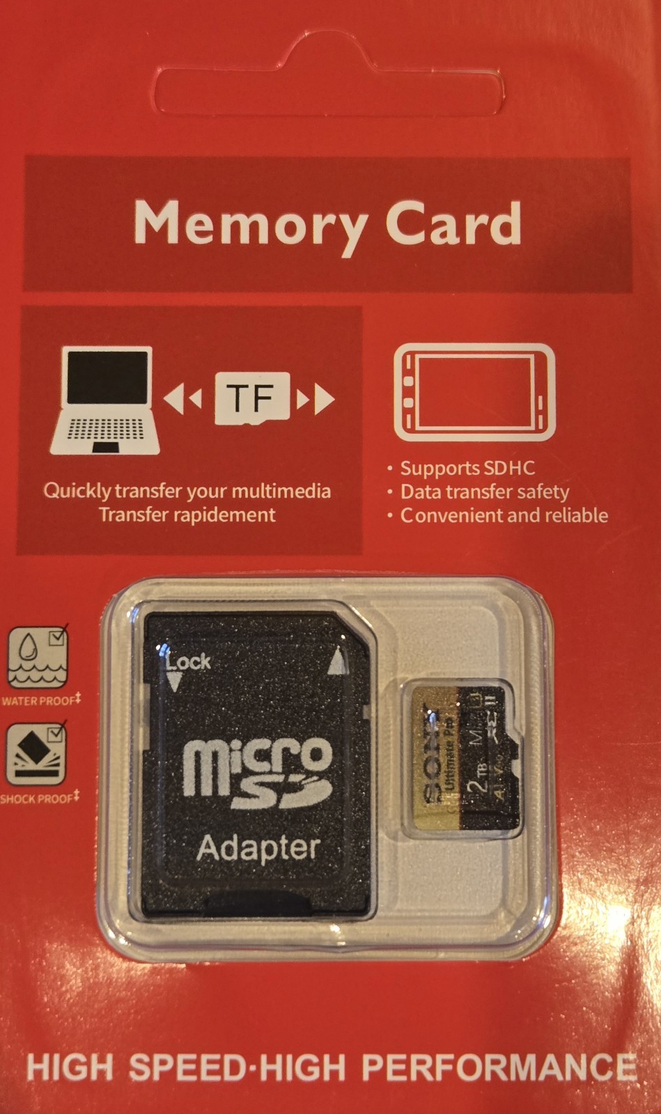 Sony 2TB Ultra Micro SD/TF Memory Card 2TB FAST DATA TRANSFER FREE ADAPTER