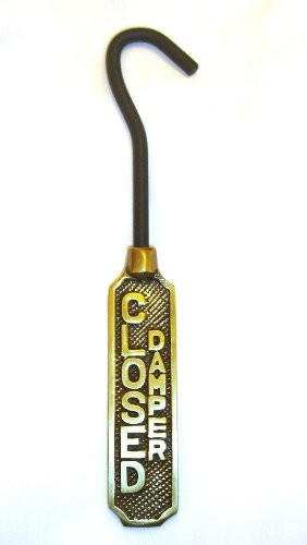 Metal Fireplace Damper Pull with Solid Brass Handle