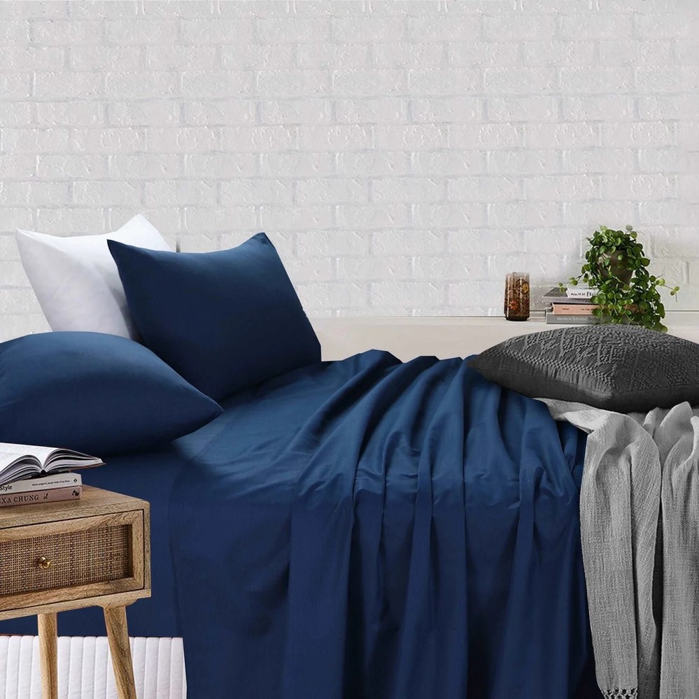 Bed Sheets Single Double King Queen King Single Super King Flat Fitted Sheet Set