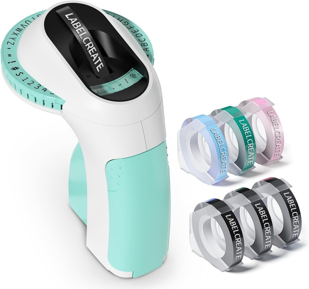 Phomemo Embossing Label Maker with 6PK Label Tapes 9mm E975 Junior Embosser