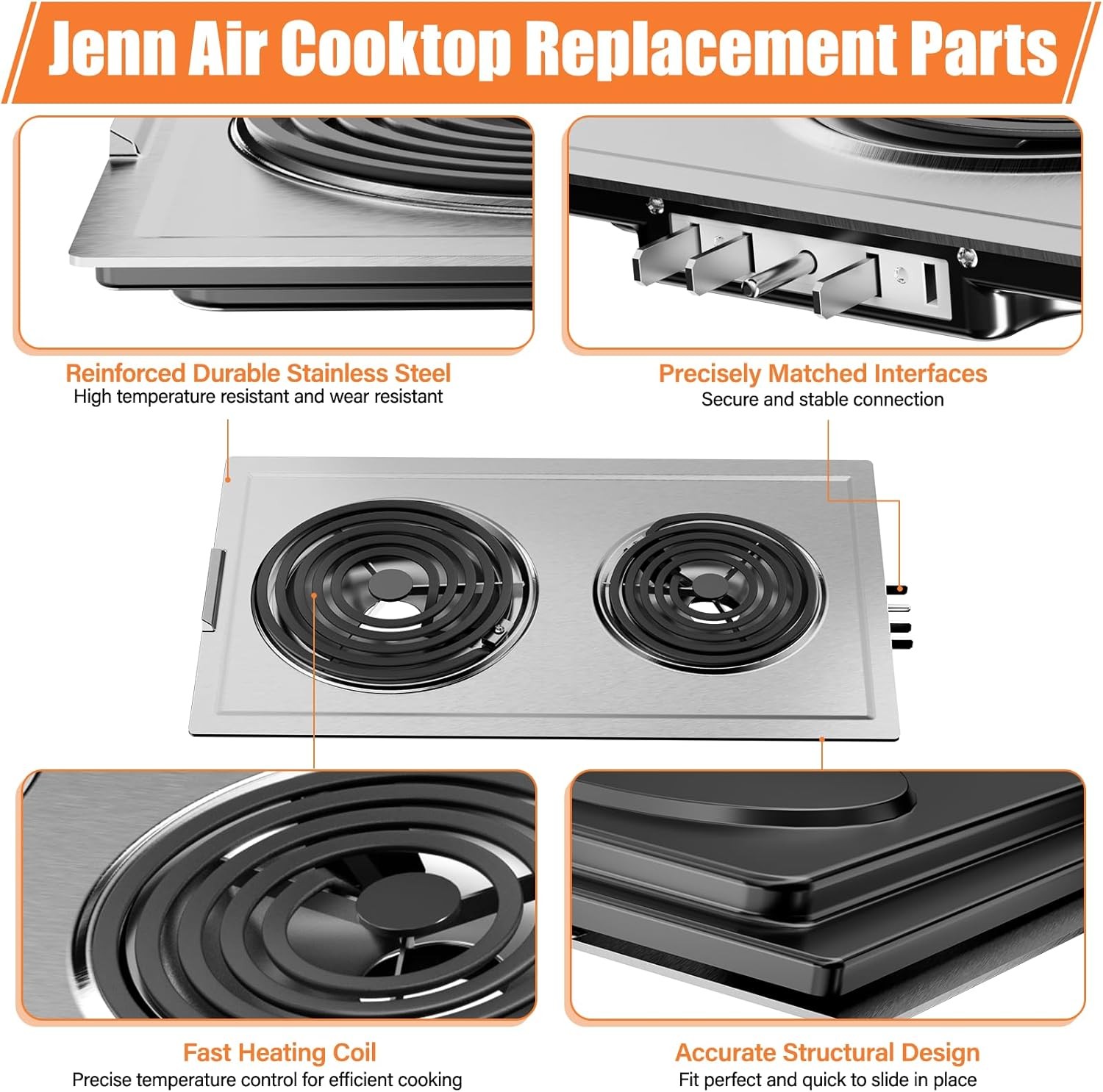JEA7000ADSA Coil Element Burner Cartridge For Jenn-Air JEA7000ADS Range Stove