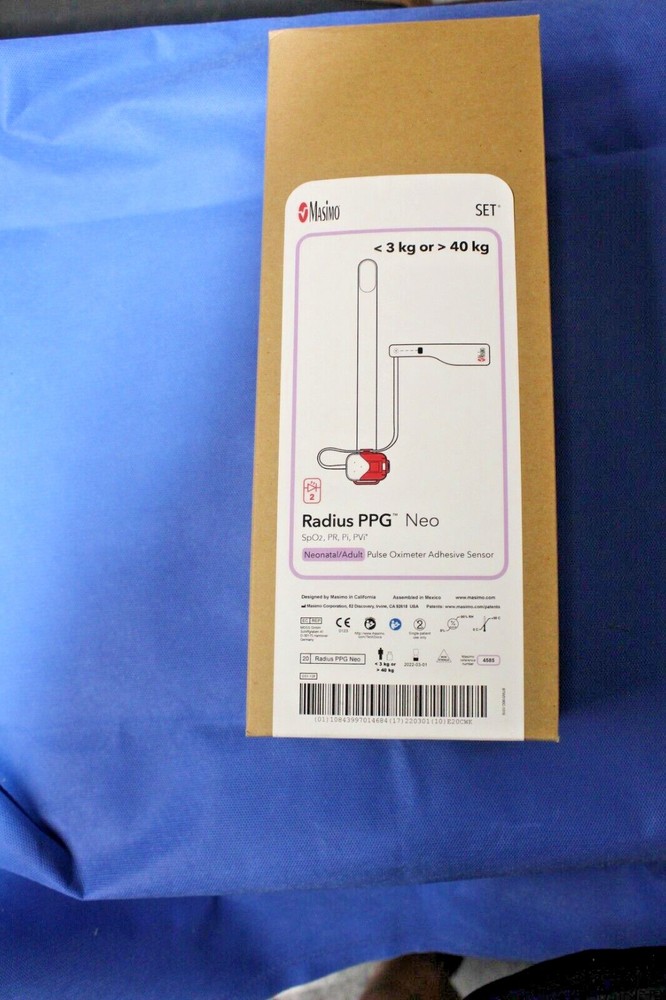 Masimo Model Number # 4585 Radius PPG Neo ADH Sensor 20 Per Box