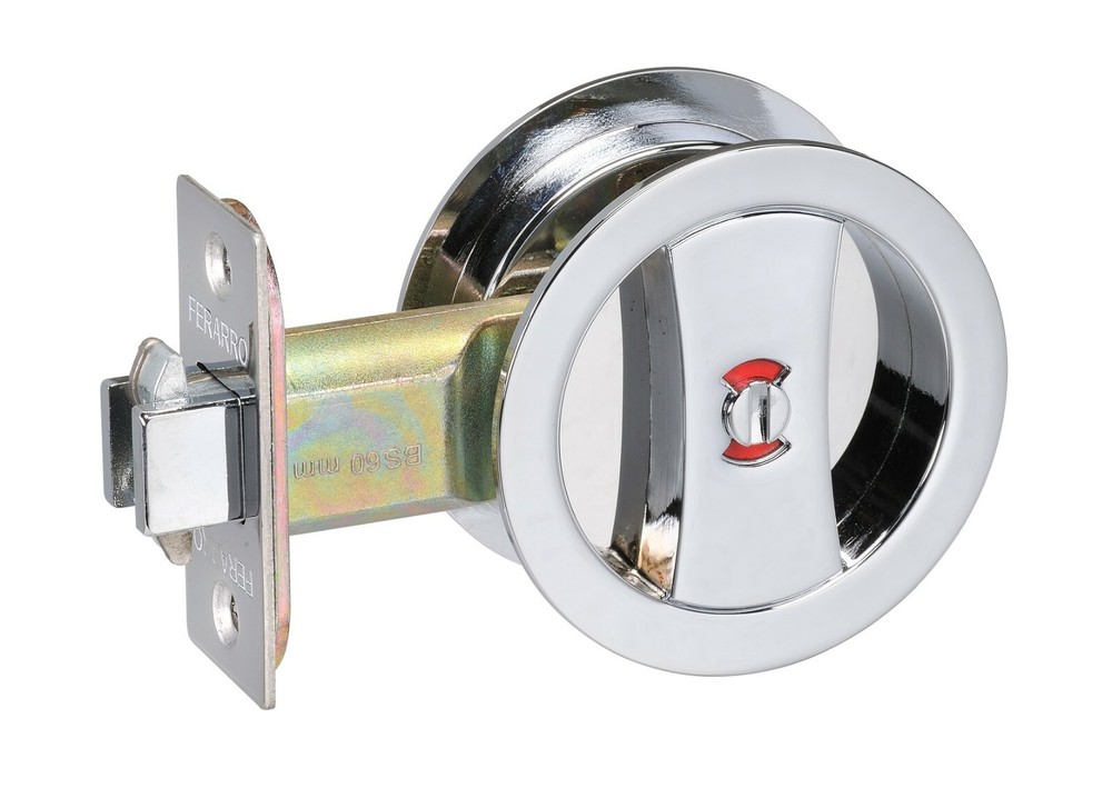 Cavity Sliding door Lock flush pull handle Privacy function Chrome finish rd