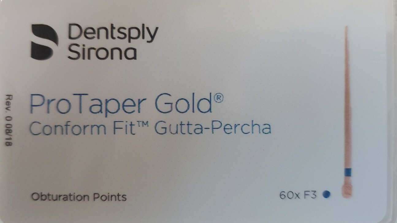 Protaper Gold F3 Gutta Percha Points Dentsply Tulsa Box of 60 Dental Comfort