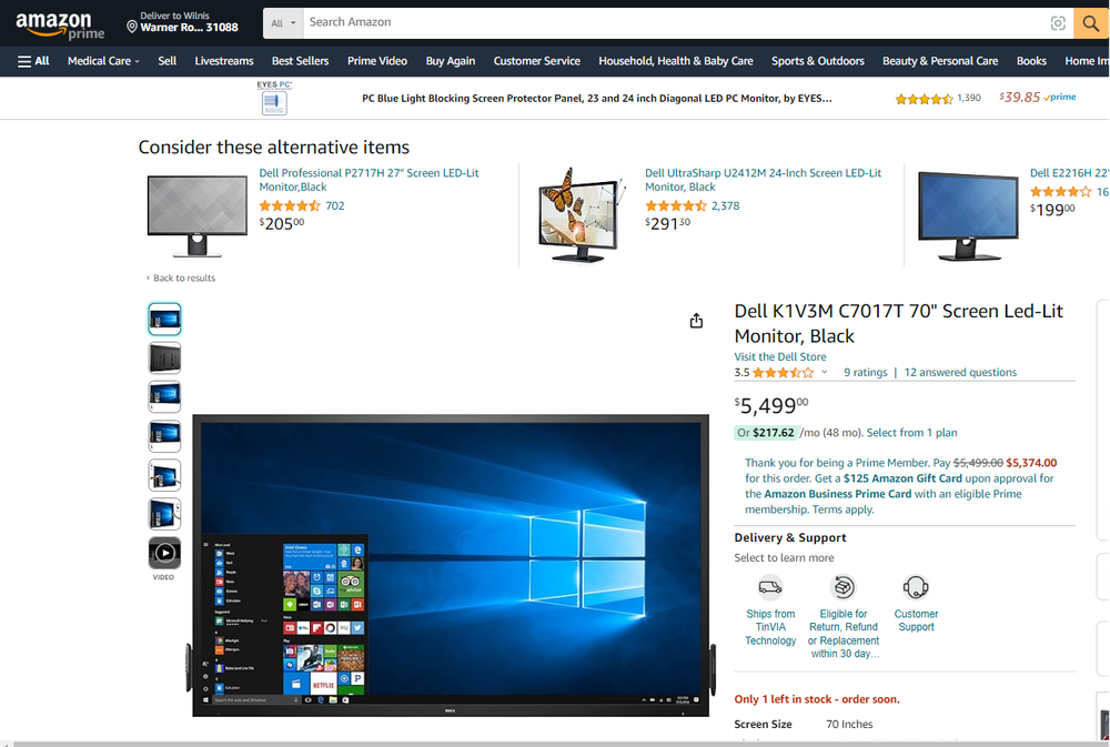 Dell 70" Interactive Smart Board For Classroom / Office Professionals