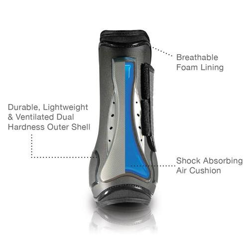 Professional's Choice Pro Performance Open Front Tendon Boots with Tabs - Black