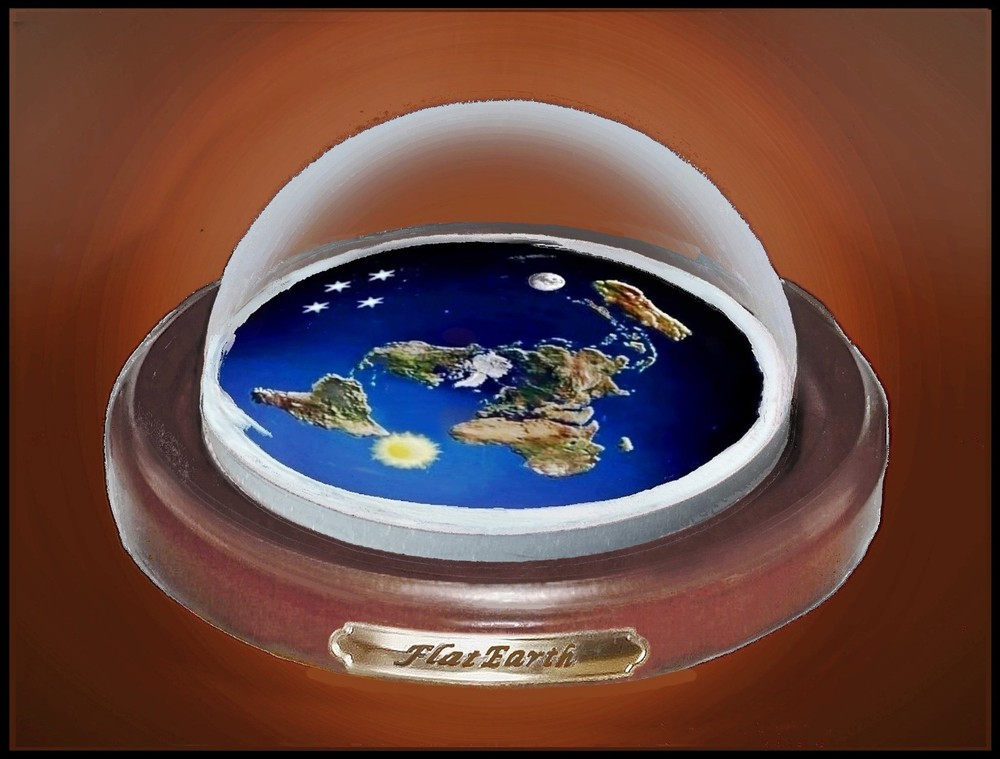 Flat Earth Map Dome Display Model - Sun Moon Stars