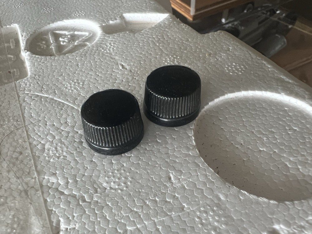 Vintage Black Daka-Ware Mini Control Knobs - Lot of 2