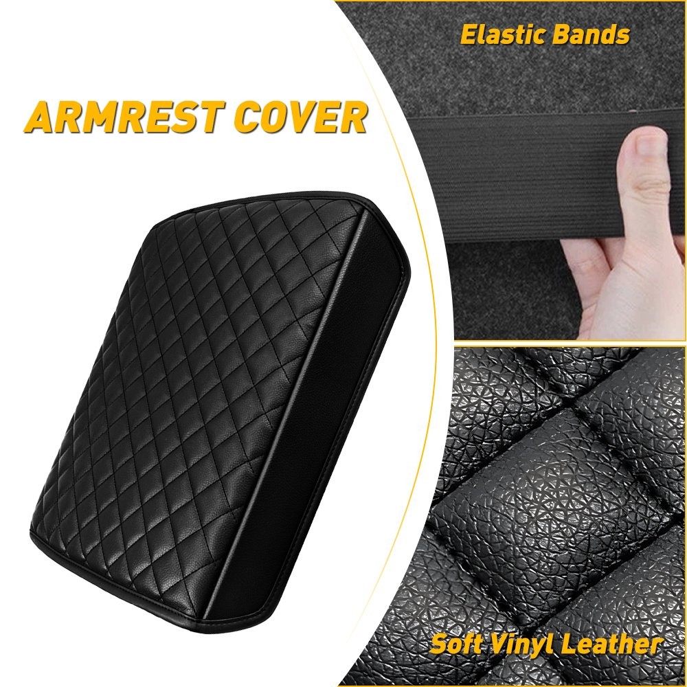 Fits Cadillac Escalade 2021-2026 Center Console Lid Armrest Cover Black Leather