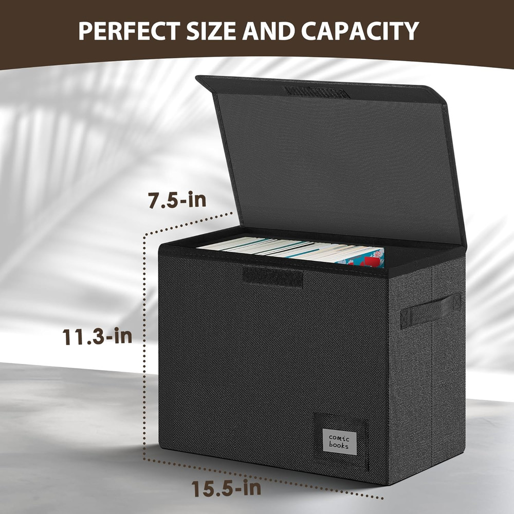 3 Pack Comic Book Storage, Comic Book Box Collapsible and Stackable Comic Short