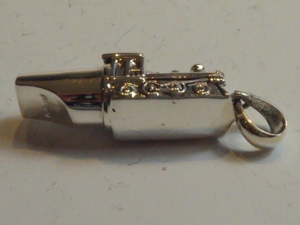 SOLID SILVER NOVELTY TRAIN WHISTLE
