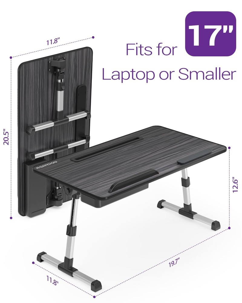 Laptop Bed Tray Table, Height & Angle Adjustable Portable Bed Table,Portable ...