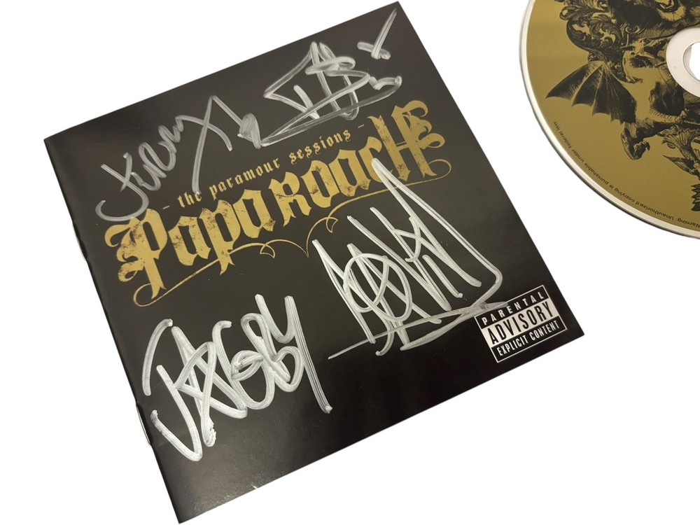 PAPA ROACH SIGNED AUTOGRAPH x4 PARAMOUR SESSIONS FRAMED & MATTED CD JACOBY +3