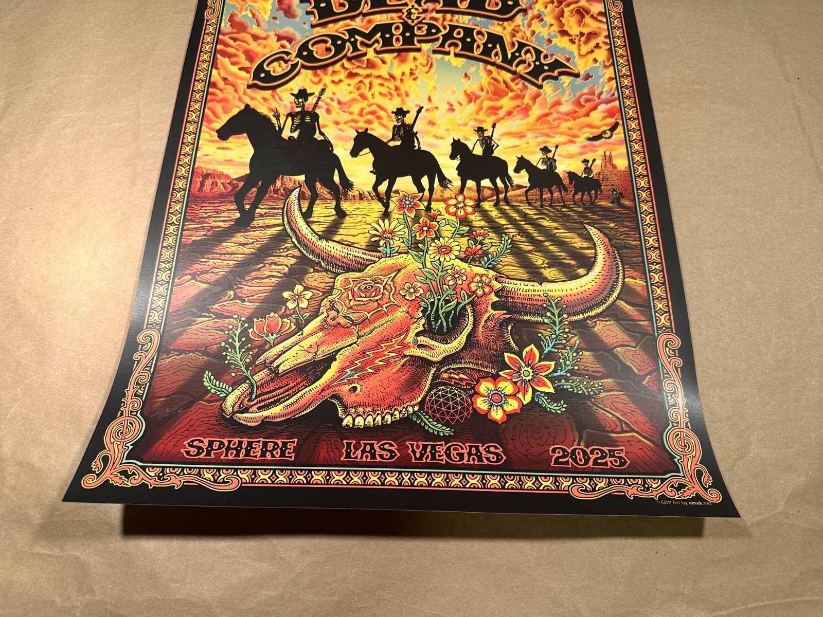 🤠 EMEK Dead & Company VIP Poster Sphere 2025 Vegas #/255 Cowboys GD60 Weir