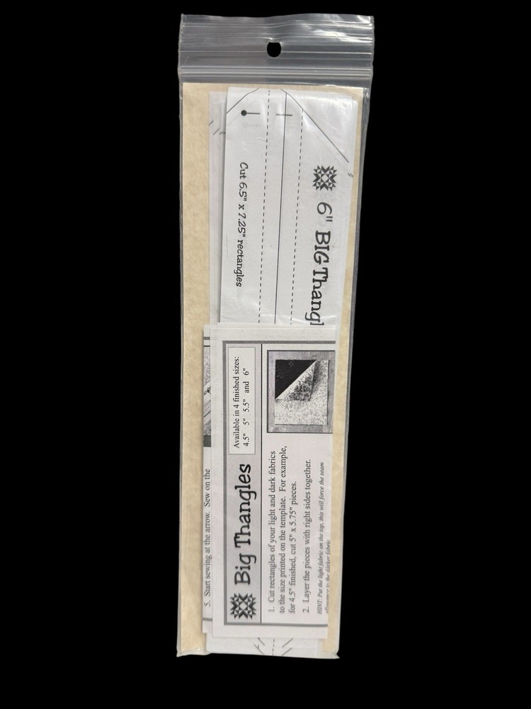 THANGLES 6” Quilting Template Accurate Triangles from Strips, Easy Tear Paper