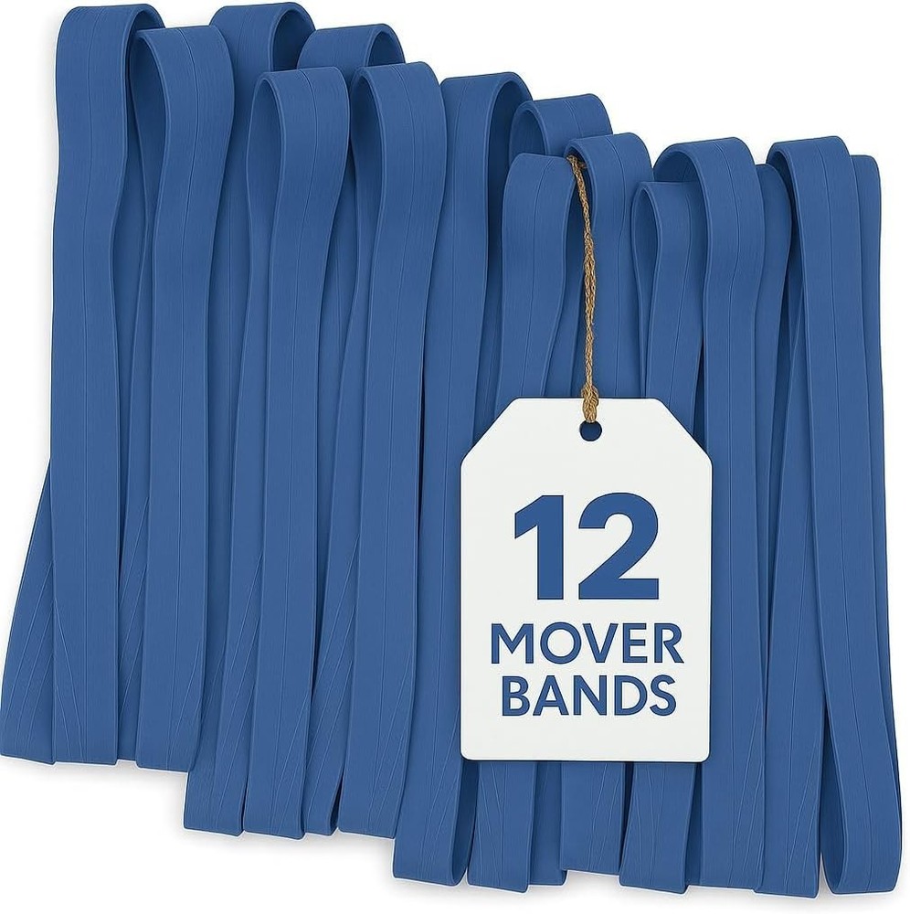 Reusable Extra Large Rubber Bands - Ideal for Moving Blankets, 12 Pack, 36" Long