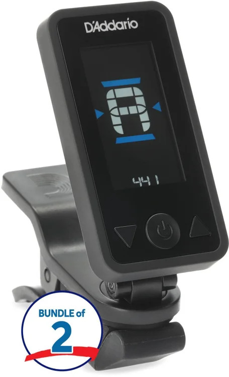 D'Addario Eclipse Rechargeable Clip-on Tuner (2 Pack) - Black