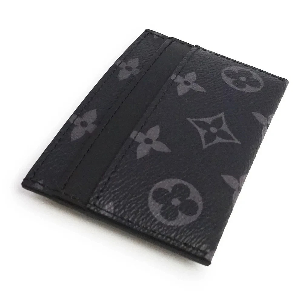 LOUIS VUITTON Porte Cartes Double Card Holder Monogram Eclipse Black M62170