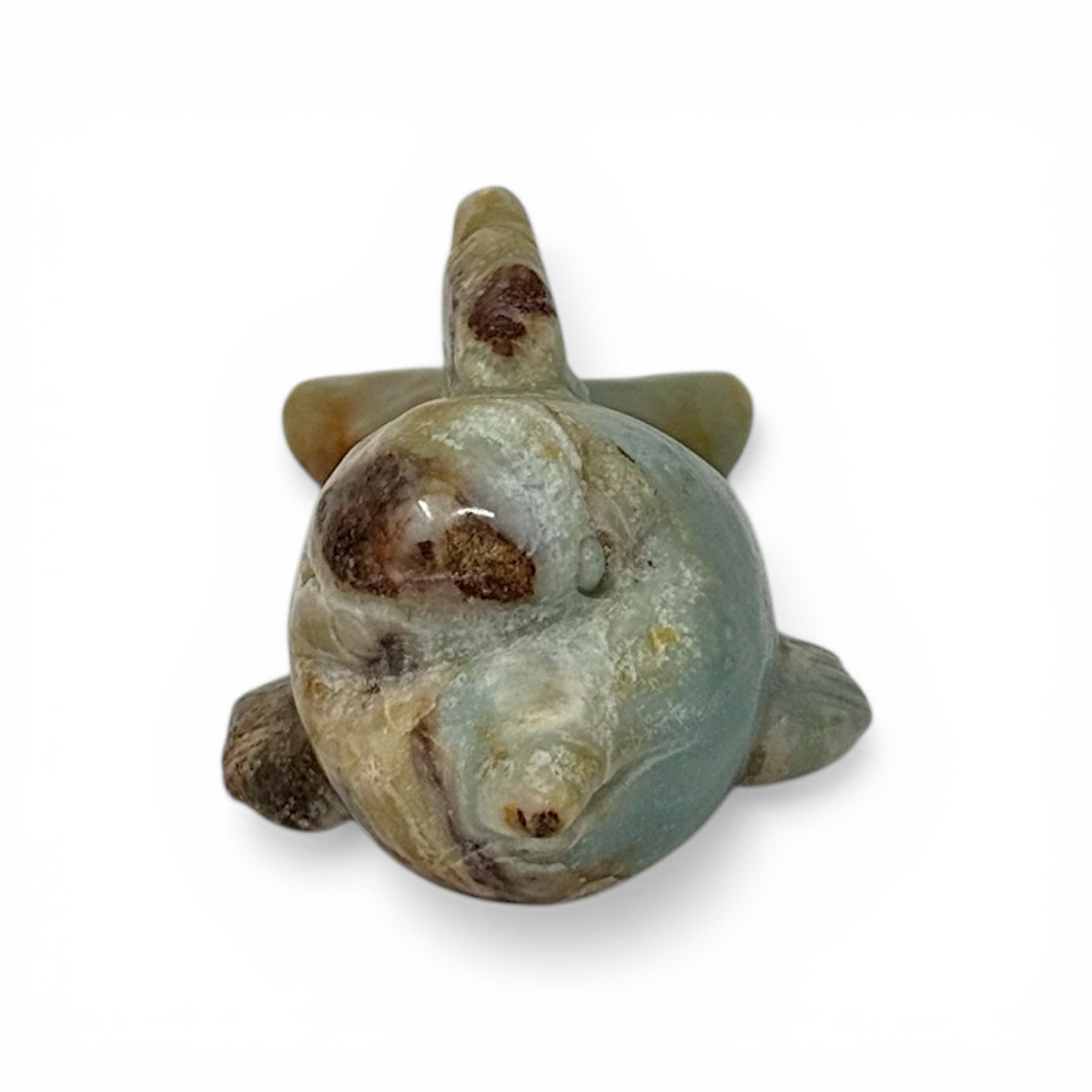 Caribbean Calcite Stone Dolphin Sculpture Carved Crystal Art Decor 264grams