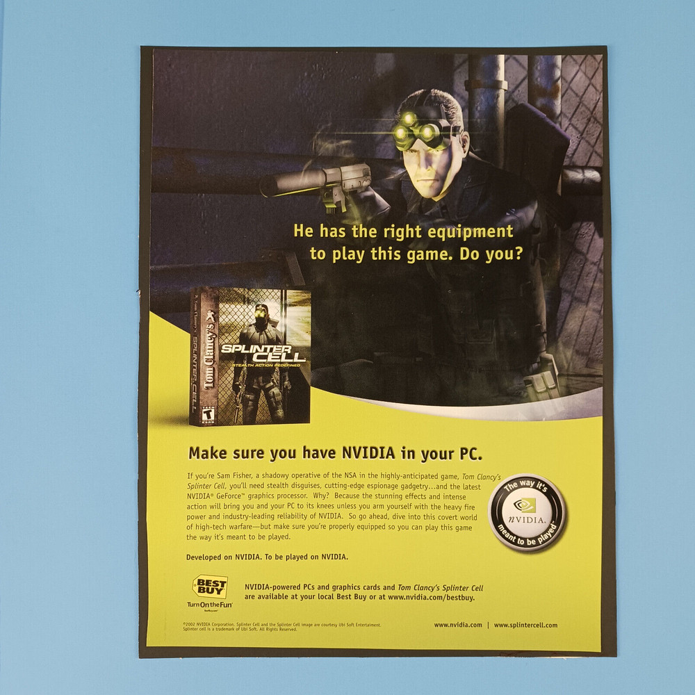 2003 Splinter Cell Video Game Print Advertisement