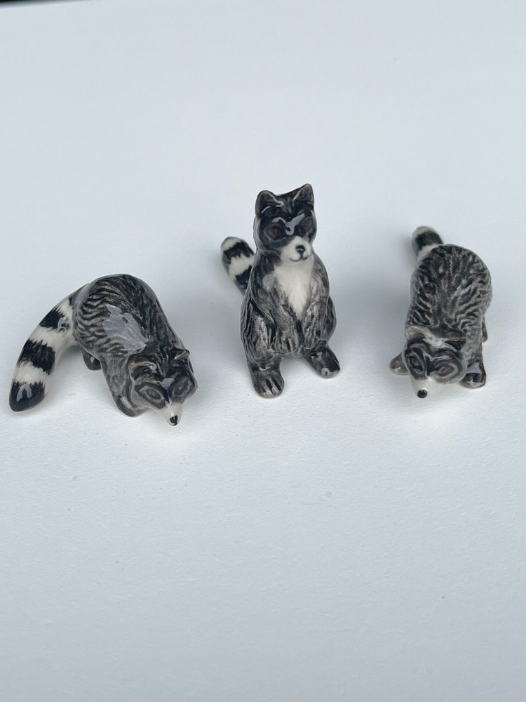 Raccoons Mini Ceramic Figurine Set
