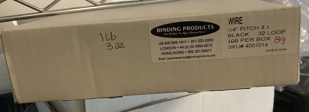 1/4” 3:1 32 Loops Wire O Binding Spines- 89 pack - BLACK