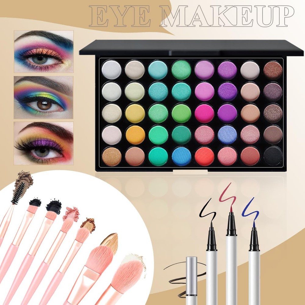 Makeup Mannequin Face Board With Kit - 3D Silicone Half for White