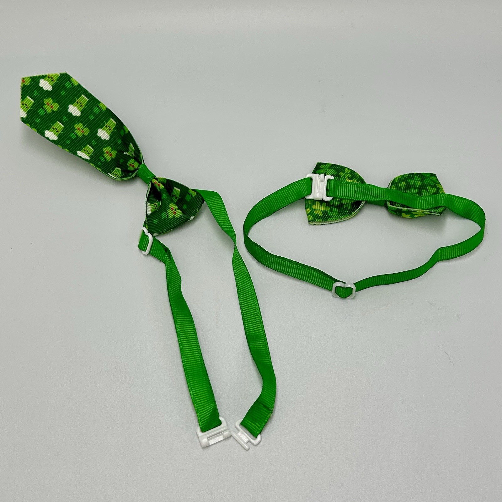 20Pcs Variety St. Patrick's Day Dog Necktie Bowtie Clover Lucky Pet Grooming