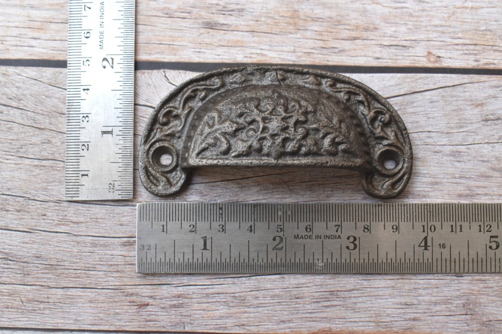 Vintage Style cast iron Cup cabinet drawer door knobs handles pull rustic 6 pcs