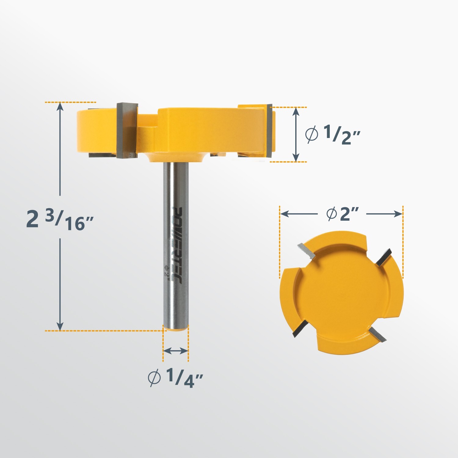 CNC Router Bit, 1/4" Shank with 2" Cutting Diameter Carbide Router Bit with ???