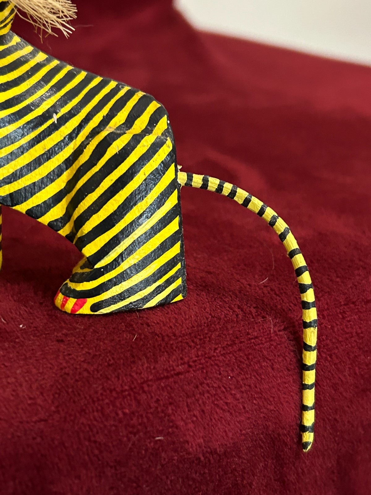 VTG Francisco Melchor Hand Carved Wood Yellow Cat or Tiger Folk Figurine Mexico