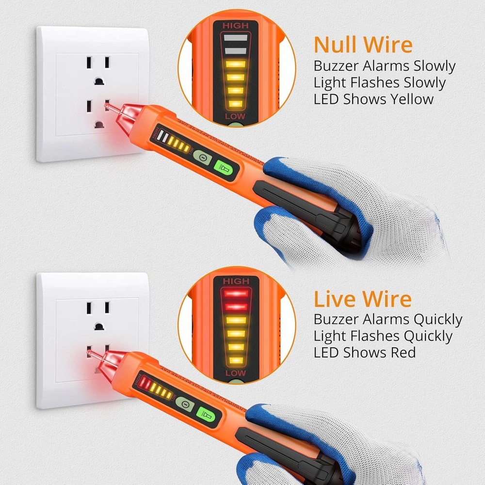 Professional Non-Contact Voltage Tester with Integrated Flashlight & Buzzer