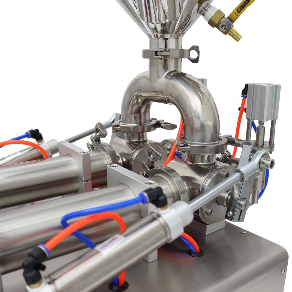 50-500ml Paste Liquid Filling Machine W/ Mixing,Heating Function 2Nozzle Filling