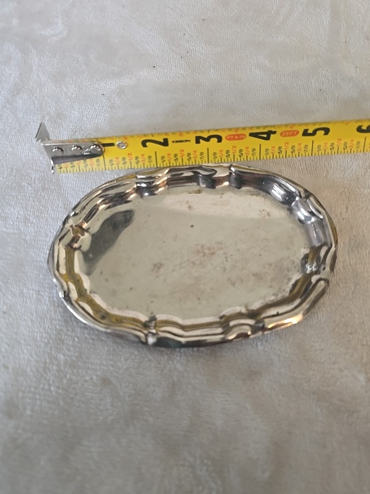 EP On Steel Silver Plated Trinket Dish Ash Tray Coaster 5"