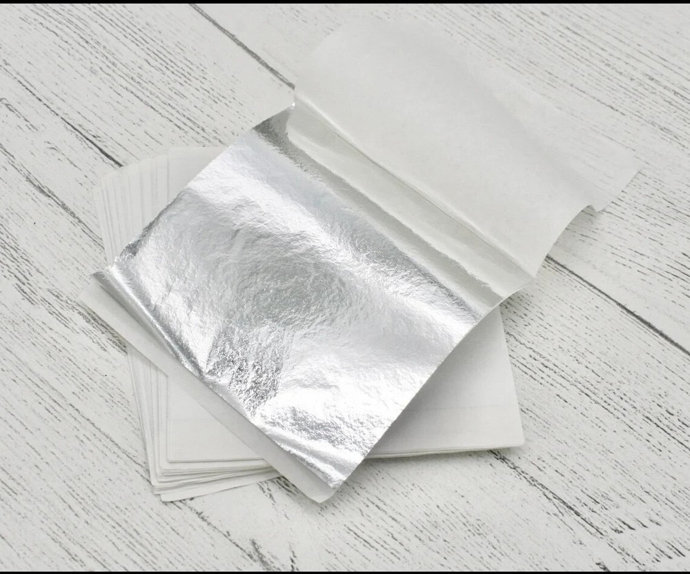 100 Sheets Pure Silver 999 Leaf Sheets