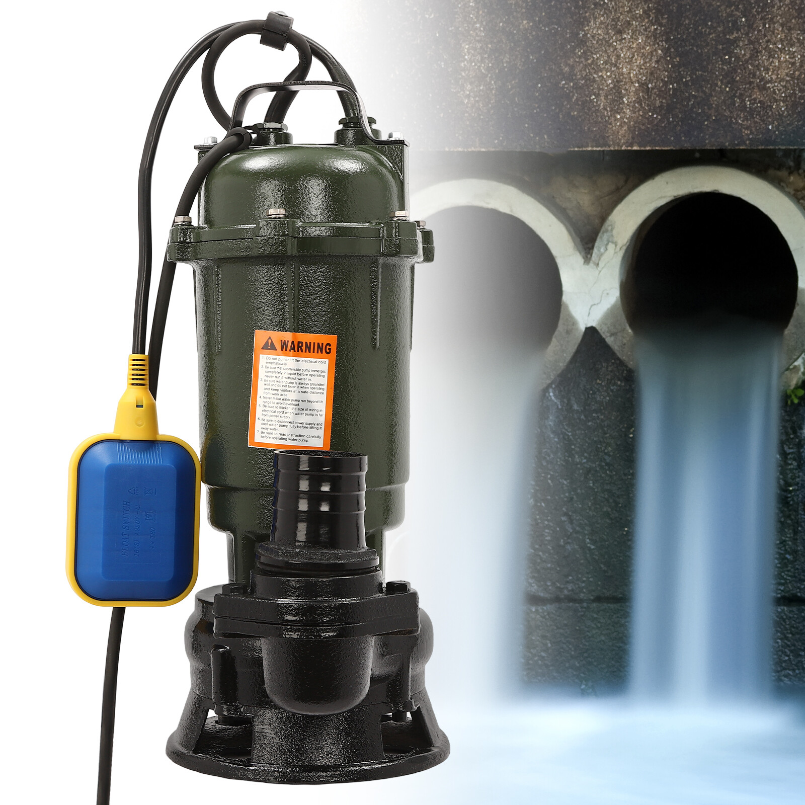 Sewage/Effluent Pump Ejector Pump 0.5HP Submersible Basement Sewer Pump Sump NEW