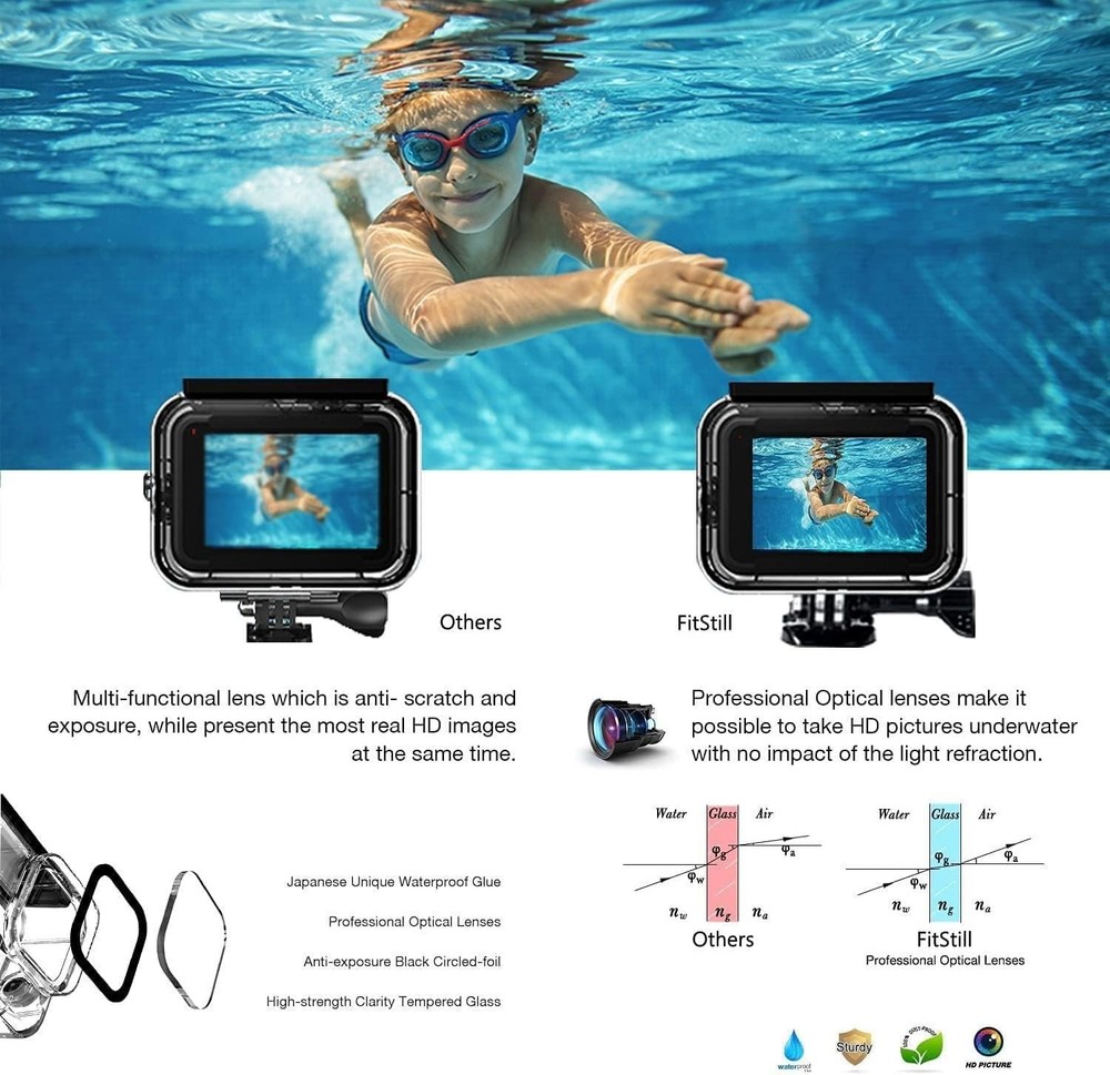Waterproof Shell for GoPro Hero 9-13 – 196FT Depth Capability for Divers