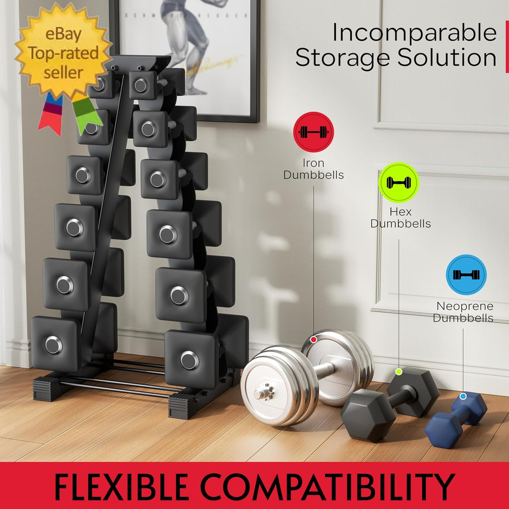 Dumbbell Rack Stand Only, Compatible with Peloton Weights, Ergonomic Weight Rack