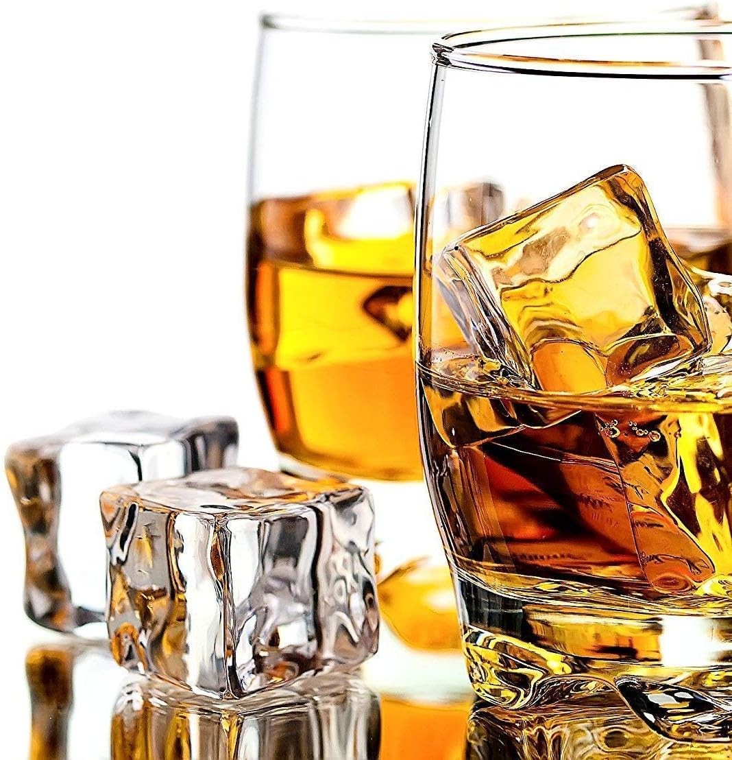 Clear Fake Ice Cubes, 20 PCS 0.8" Plastic Ice Cubes Acrylic Clear Ice Rock