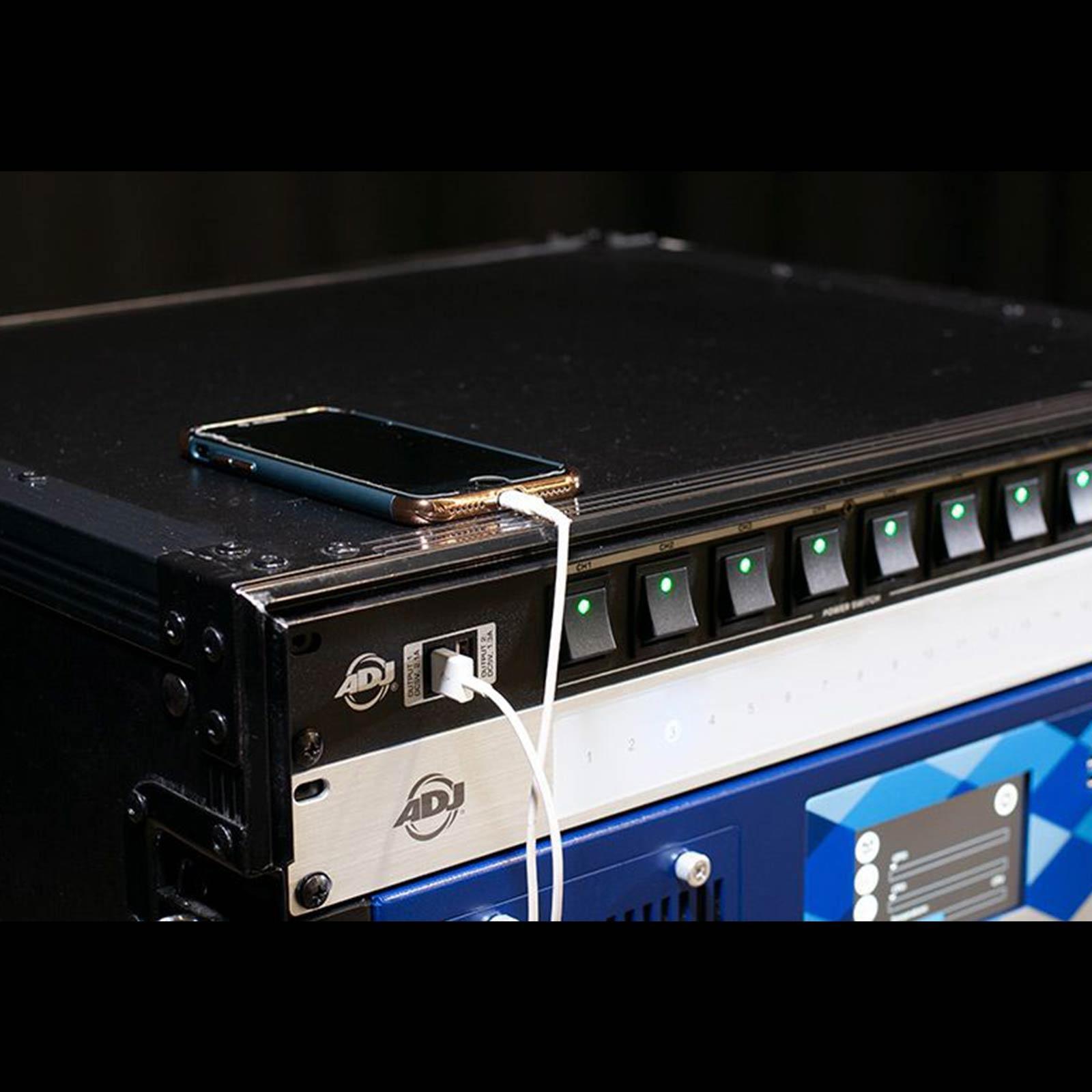 ADJ POW-R BAR RACK 10 Edison & 2 USB 19" Rack Mount AC Power Center