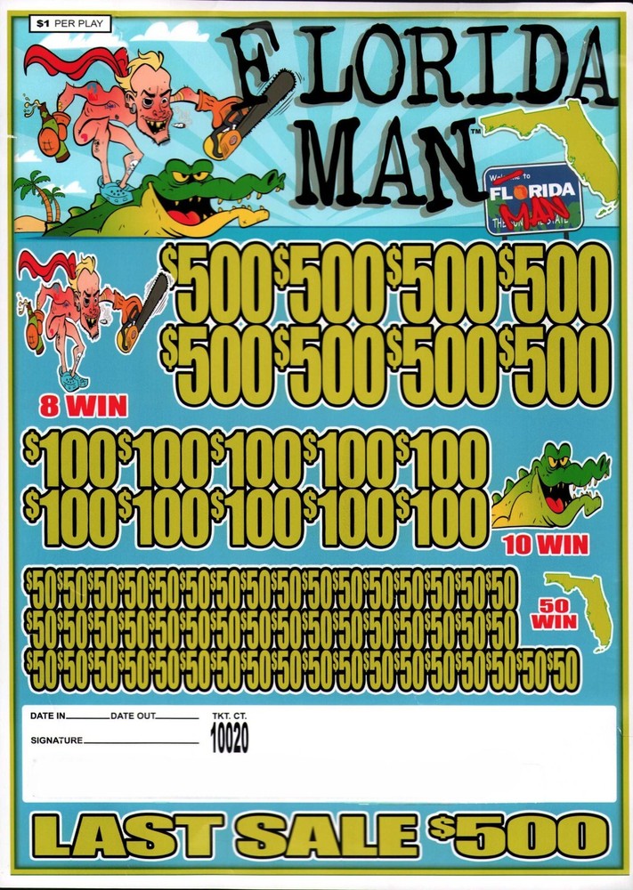 Pull Tab Tickets - Jar - Game - Florida Man - 10,020 ct