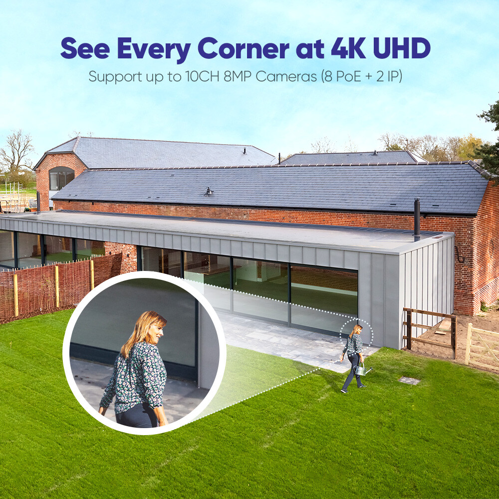 SANNCE 8CH 4K NVR 8MP Two Way Audio POE PT Security Camera System AI Detection