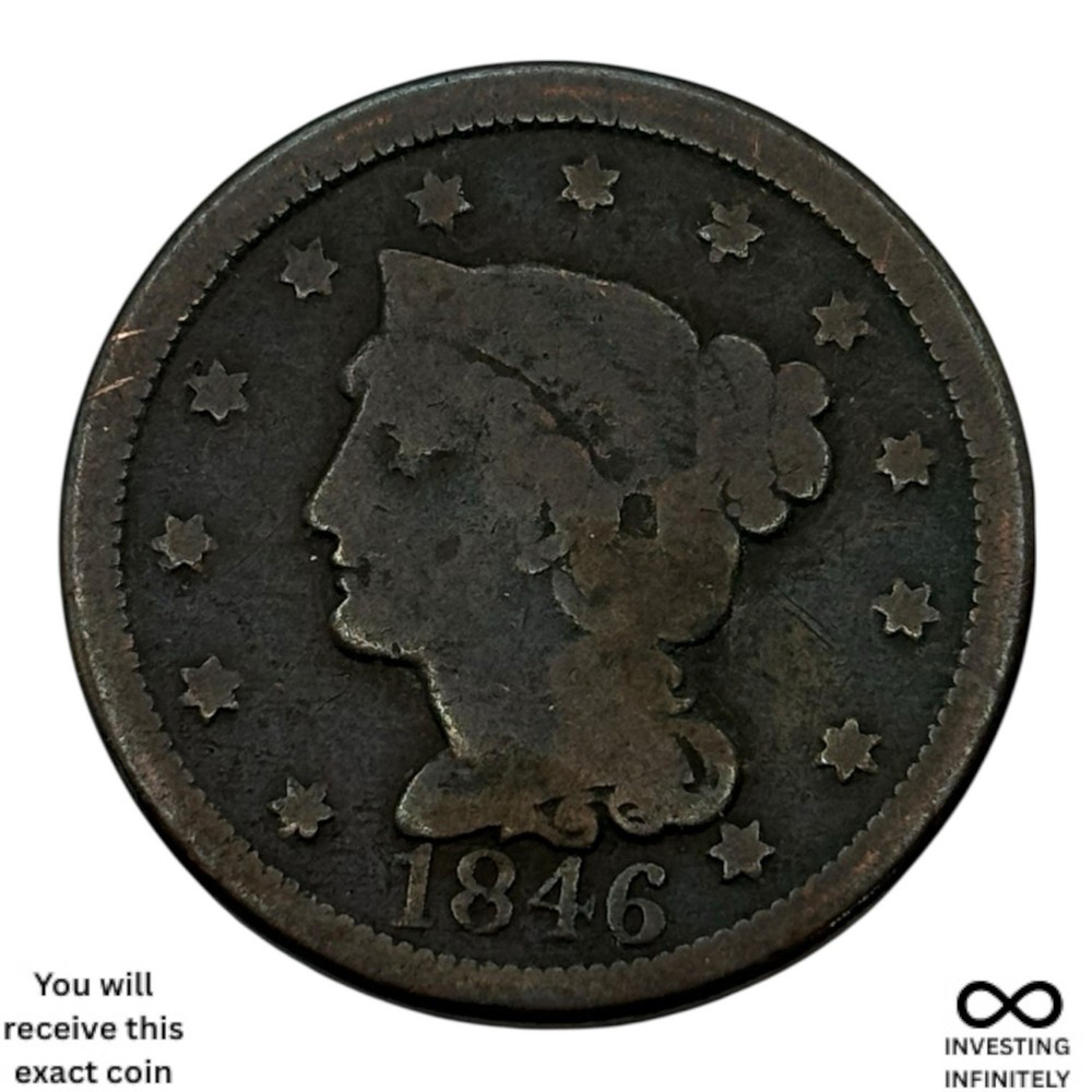 1846 Tall Date Large Cent X-1743
