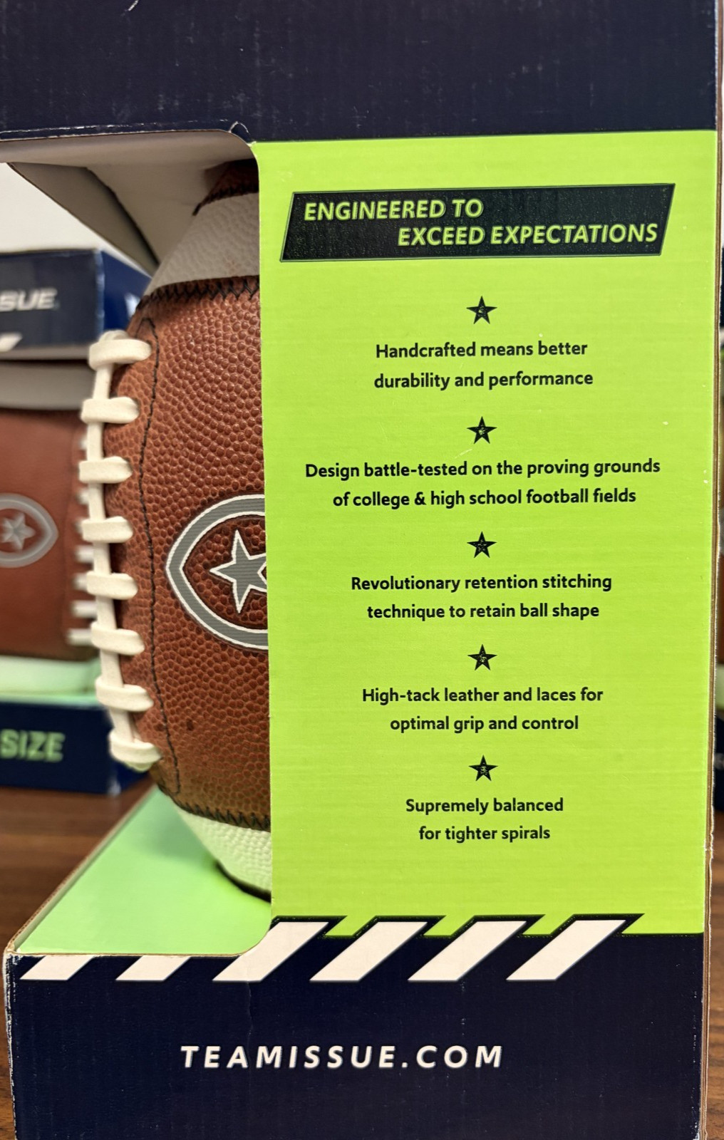 NEW TEAM ISSUE MONEY BALL OFFICIAL GAME LEATHER FOOTBALL YOUTH SIZE MBY 12-14YRS